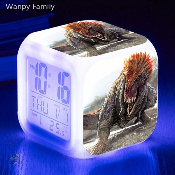Réveil cube amusant avec motif dinosaure