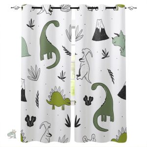 Rideau dinosaure coloré pour chambre d'enfant