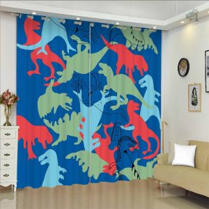 Rideau dinosaure pour chambre enfant