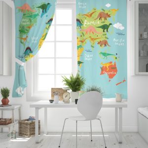 Rideau dinosaure marin pour la décoration des chambres d'enfants
