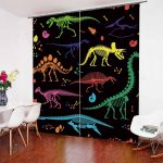 Rideau dinosaure vert pour chambre d'enfant