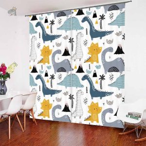 Rideau dinosaure décoratif pour une chambre enfantine