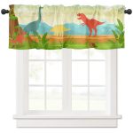 Décoration de fenêtre : rideaux dinosaures colorés et ludiques