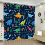 Rideaux dinosaure colorés pour une décoration ludique