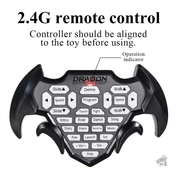 Interaction entre le dinosaure et la télécommande