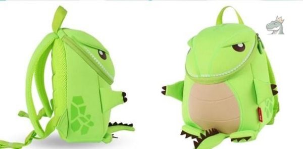 Cartable dinosaure vert, idéal pour les petits aventuriers