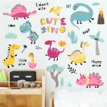 Sticker dinosaure pour fille, décorations ludiques et colorées