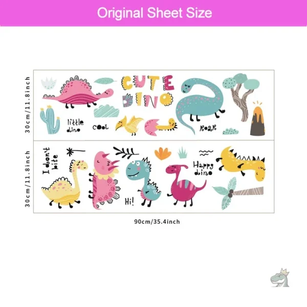 Stickers ludiques dinosaure, idéal pour personnaliser un espace enfantin