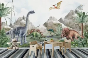 Grand sticker dinosaure pour chambre d'enfant