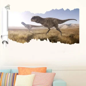 Sticker dinosaure horizontal coloré pour décoration murale