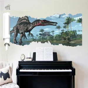 Autocollant dinosaure amusant pour chambre d'enfant