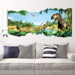 Autocollant de dinosaure horizontal pour un décor original