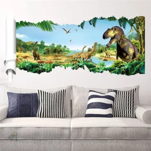 Autocollant de dinosaure horizontal pour un décor original