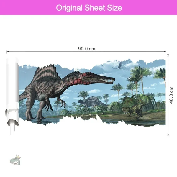 Autocollant mural dinosaure pour ambiance préhistorique