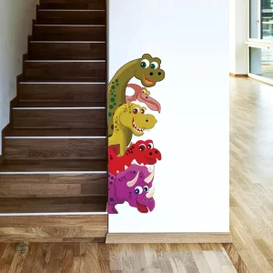 Autocollant dinosaure vert pour chambre d'enfant