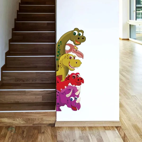 Autocollant dinosaure vert pour chambre d'enfant