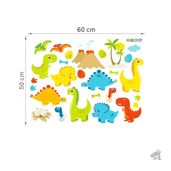Sticker enfantin avec motifs de dinosaures joyeux