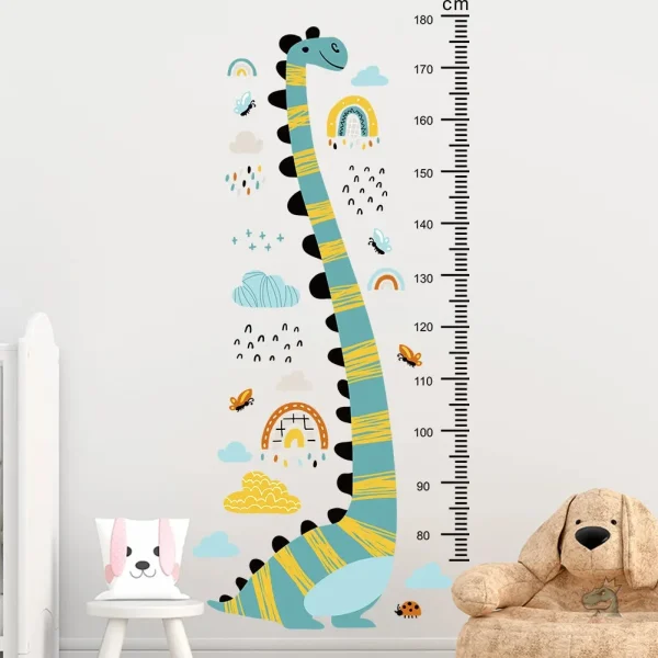 Autocollant mural dinosaure coloré pour décoration enfantine