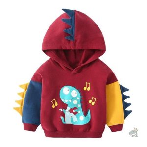 Sweat dinosaure avec capuche pour enfants