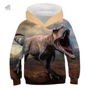 Sweat à capuche avec motif de dinosaures colorés