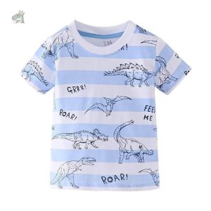 T-shirt dinosaure marinière pour enfants