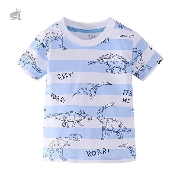 t-shirt-mariniere-dinosaure-1 T-shirt dinosaure marinière pour enfants