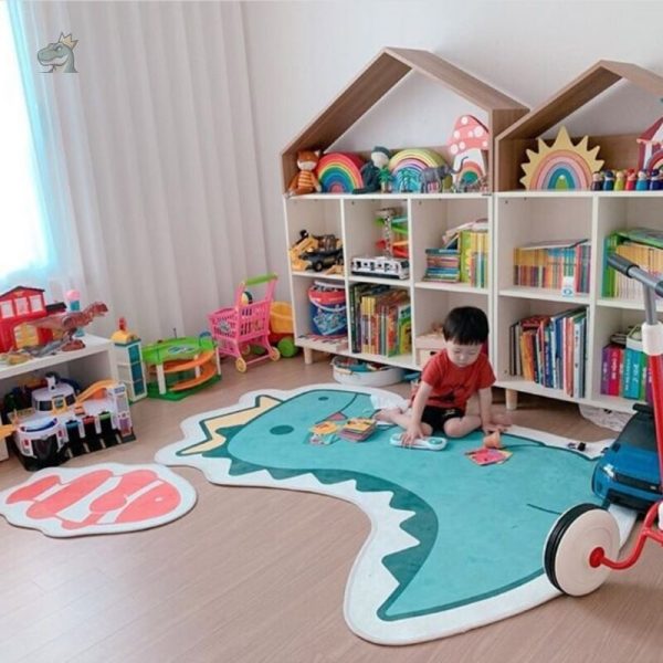 Tapis d'éveil avec motifs de dinosaures colorés pour enfants