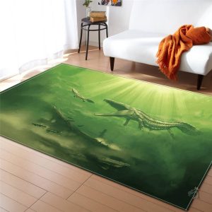 Tapis dinosaure vert pour une décoration ludique