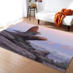 Tapis amusant dinosaure vert, parfait pour les aires de jeux