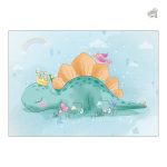 Tapis enfant avec dinosaures, idéal pour une chambre ludique