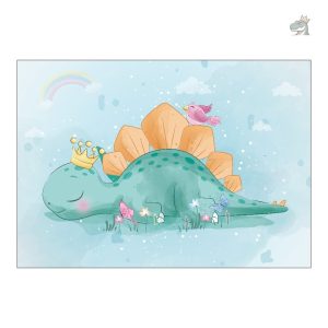 Tapis enfant avec dinosaures, idéal pour une chambre ludique