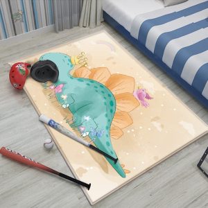 Tapis dinosaure coloré pour chambre d'enfant