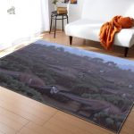 Tapis dinosaure noir pour décor de chambre enfant