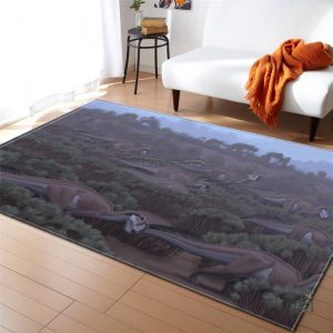 Tapis noir avec motif dinosaure pour ambiance ludique
