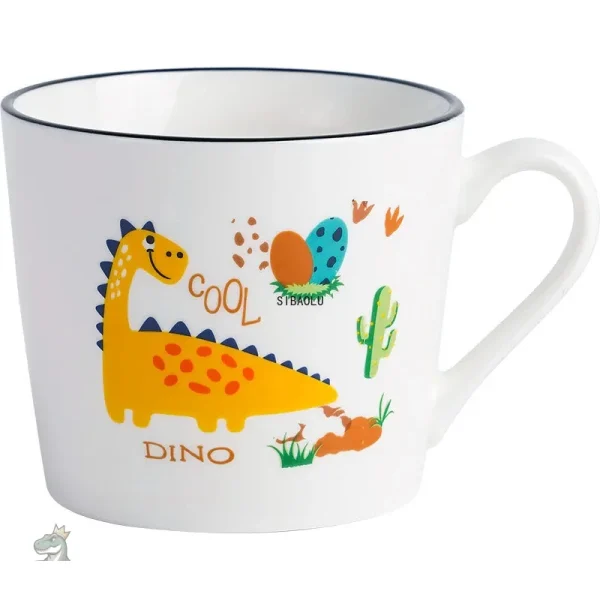 Tasse en céramique avec design dinosaure vibrant