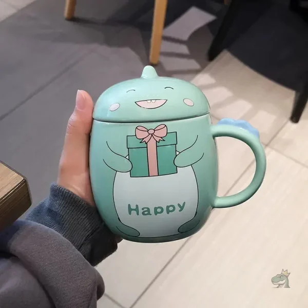 Mug Kawaii T-Rex en 3D pour les amateurs de dinosaures - vue 2