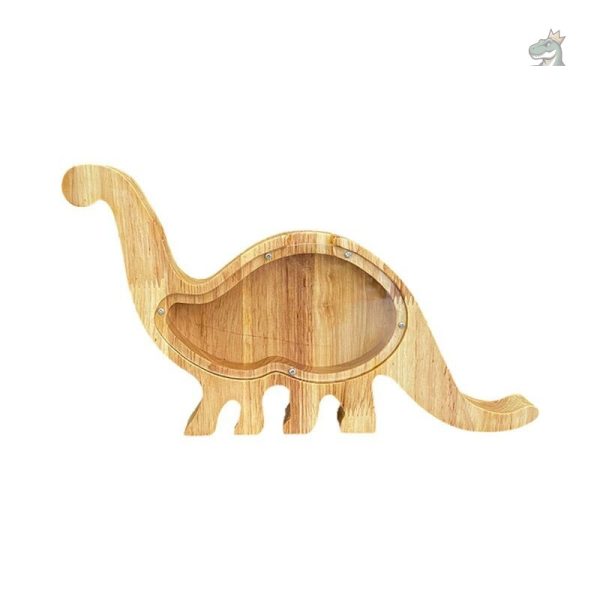 Tirelire en forme de dinosaure en bois naturel