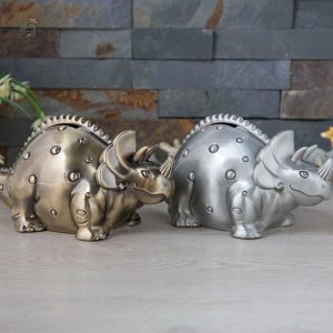 Tirelire dinosaure en zinc coloré