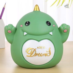 Tirelire dinosaure kawaii en plastique coloré