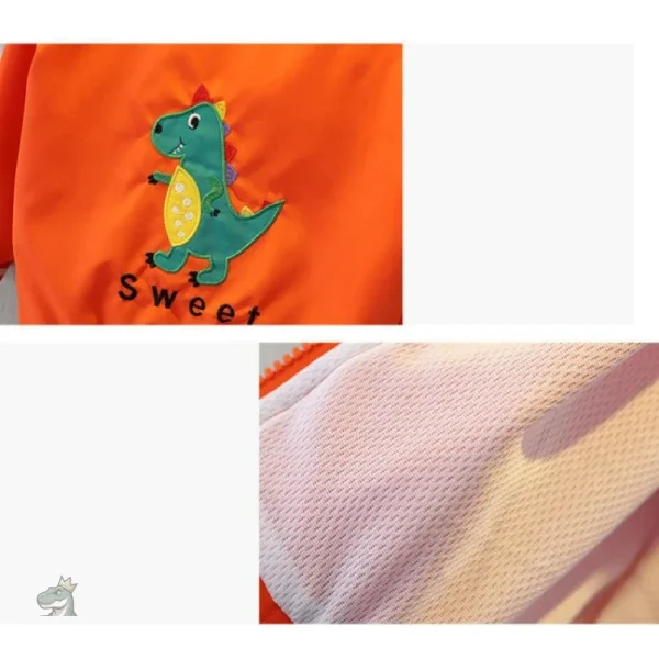 Veste américaine colorée avec design de dinosaure
